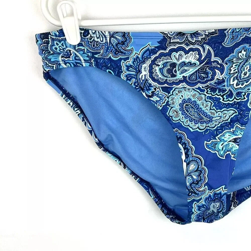 Ralph Lauren Women’s Blue Paisley Bikini Bottom Size 14